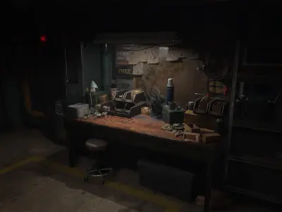 Workbench garage set 3D model