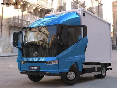Truck BYD ETM6 Blue Rigged for Cinema 4D 3D model