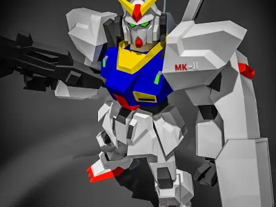 Gundam MKII Low-poly 3D model
