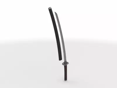 wakizashi japanese long sword  3D model