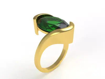 Oval Diamond Solitaire Ring 3D print model purchase