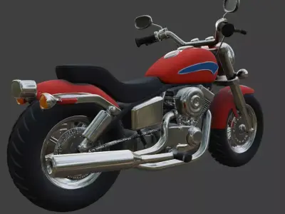 Cartoon Motorcycle 3D Model 3D model get