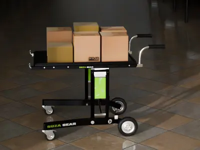 Realistic 3D Trolley table for Industrial Environments 3D model