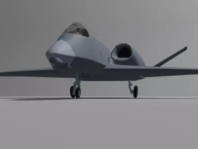 A14 Wildwolf stealth attack plane Low-poly 3D model