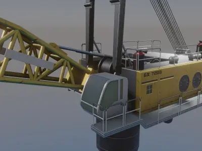 Vessel Ship Crane - Blender FBX 3D Model Low Poly Low-poly 3D model