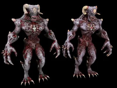 Monster Mutated Creepy Low-poly 3D model