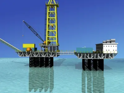 Offshore Oil Rig 3D model