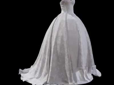 Wedding Dress Marvelous Designer 3D model