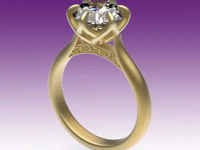 Ring Engagement Floral Design 3D print model