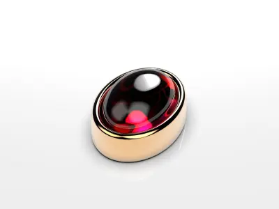 A package of oval cabochon flush settings  ring heads pendant 3D print model