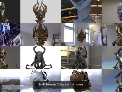 Sci-Fi Helmets Collection 3D Model Pack purchase