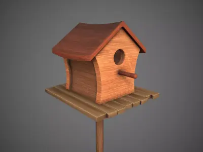 Birdhouse Stylized Low-poly 3D model