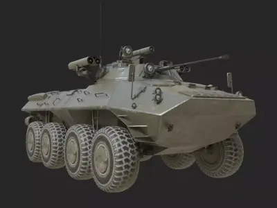 5 coatings of Russian BTR-90 BTR90 Armored personnel carrier APC Low-poly 3D model