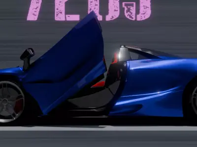 McLaren 720s spider - Rigged - Animated - PBR Low-poly 3D model