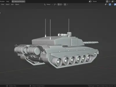 Challenger 2 TANK BASE MESH Low-poly 3D model