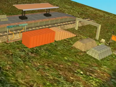 Railway Assets 3D Models Free low-poly 3D model