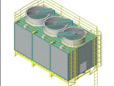 Cooling Tower-38 Low-poly 3D model