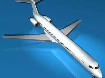 MD82 jet airplane 3D model
