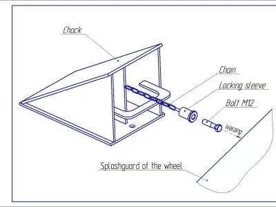 Steel wheel chock  3D model