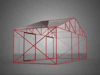 TRANSLUCENT GREENHOUSE HOTHOUSE GLASSHOUSE GARDEN FRAMEWORK FARM 3D model