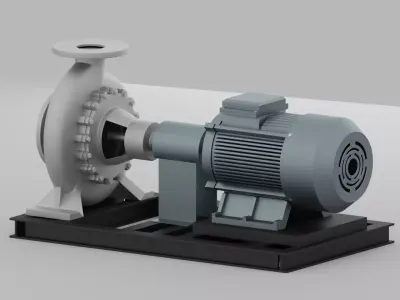 Industrial Centrifugal Pump Lightweight Visual Model 3D model