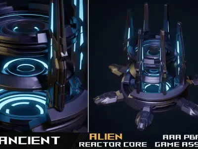 Ancient Alien Reactor Core Low-poly 3D model