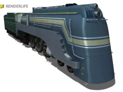 E-4 Hudson Locomotive 3D model