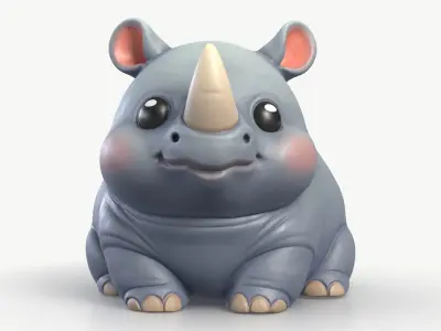 Rhinoceros Toy 1 3D model
