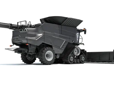 Black Combine Harvester V2  3D model