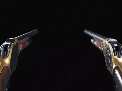 Wild West Gun Winchester 1887 - Long - Engraved Low-poly 3D model