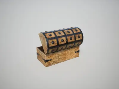 Medieval Chest Low-poly 3D model get