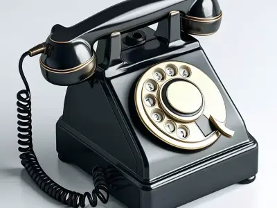 Vintage Rotary Phone 3D Model Low-poly 3D model