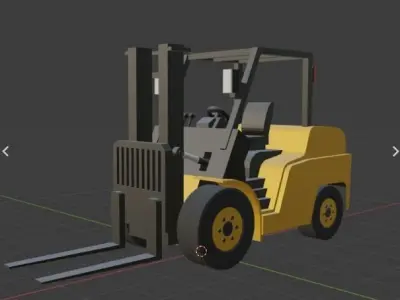 Low poly 3D model heavy construction equipment 5 piece set Low-poly 3D model