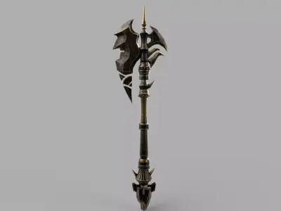 battle axe Low-poly 3D model 48