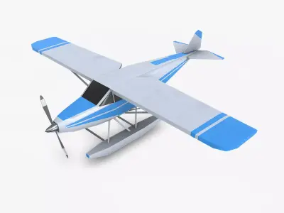 Low-poly Floatplane PBR Free low-poly 3D model