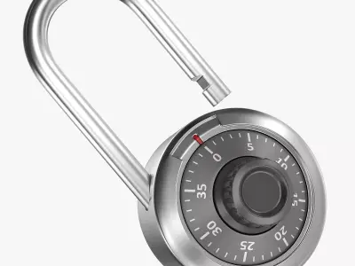 Padlock metal Low-poly 3D model purchase