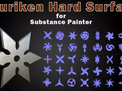 Shuriken Hard Surface for Substance Painter Vol 2  Low-poly 3D model
