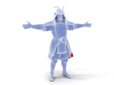 Samurai Armor Gold model pack Low-poly 3D model