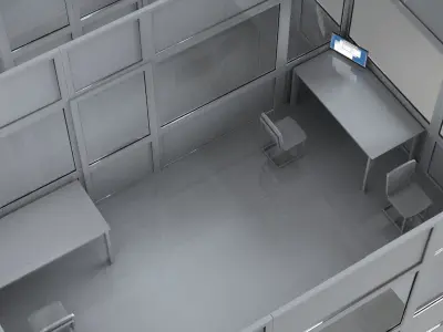 office partitions plastic partitions  set Low-poly 3D model