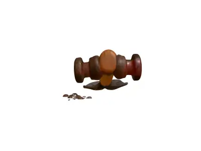 Rustic Coffee Grinder Shovel Low-poly 3D model