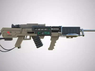 Laser rifle EM-1 Railgun Low-poly 3D model