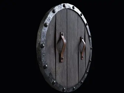 Medieval Shield Low-poly 3D model 12