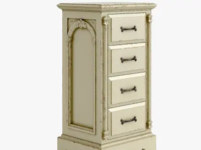 Victorian Bedside Old White 3D model