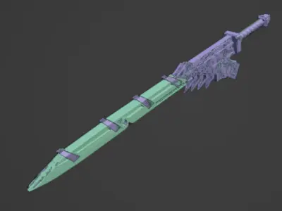 Futuristic Sci Fi Combat Sword - High Poly 3D Model 3D model