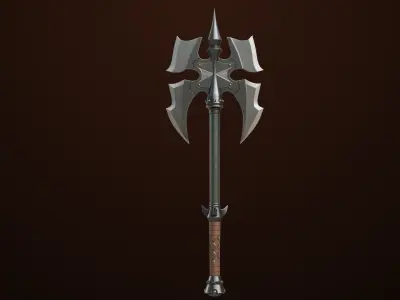 Battle Axe 03 All PBR Unity UE Textures Included Low-poly 3D model