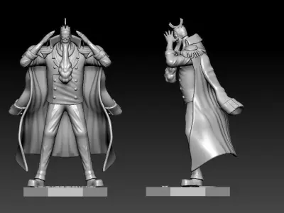 Guillotine - Marine Vice Admiral - One piece - Split part 3D print model