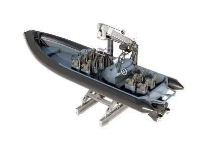 MILITARY INFLATABLE BOAT  Low-poly 3D model
