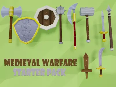 Low Poly Medieval Weapons Pack Low-poly 3D model purchase