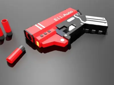 Sci fi Gun pistol Low-poly 3D model
