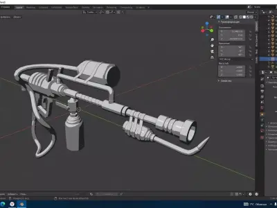 Flamethrower gun 3D model purchase